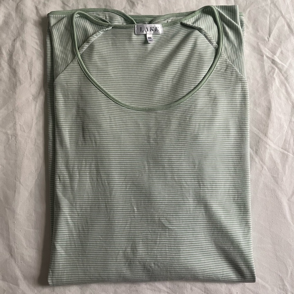 LAKE Pima Long Sleeve Nightgown in Parisian Green Size XXL